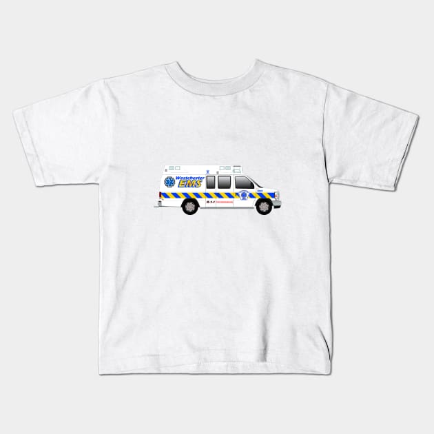 Westchester EMS Ambulance Kids T-Shirt by BassFishin